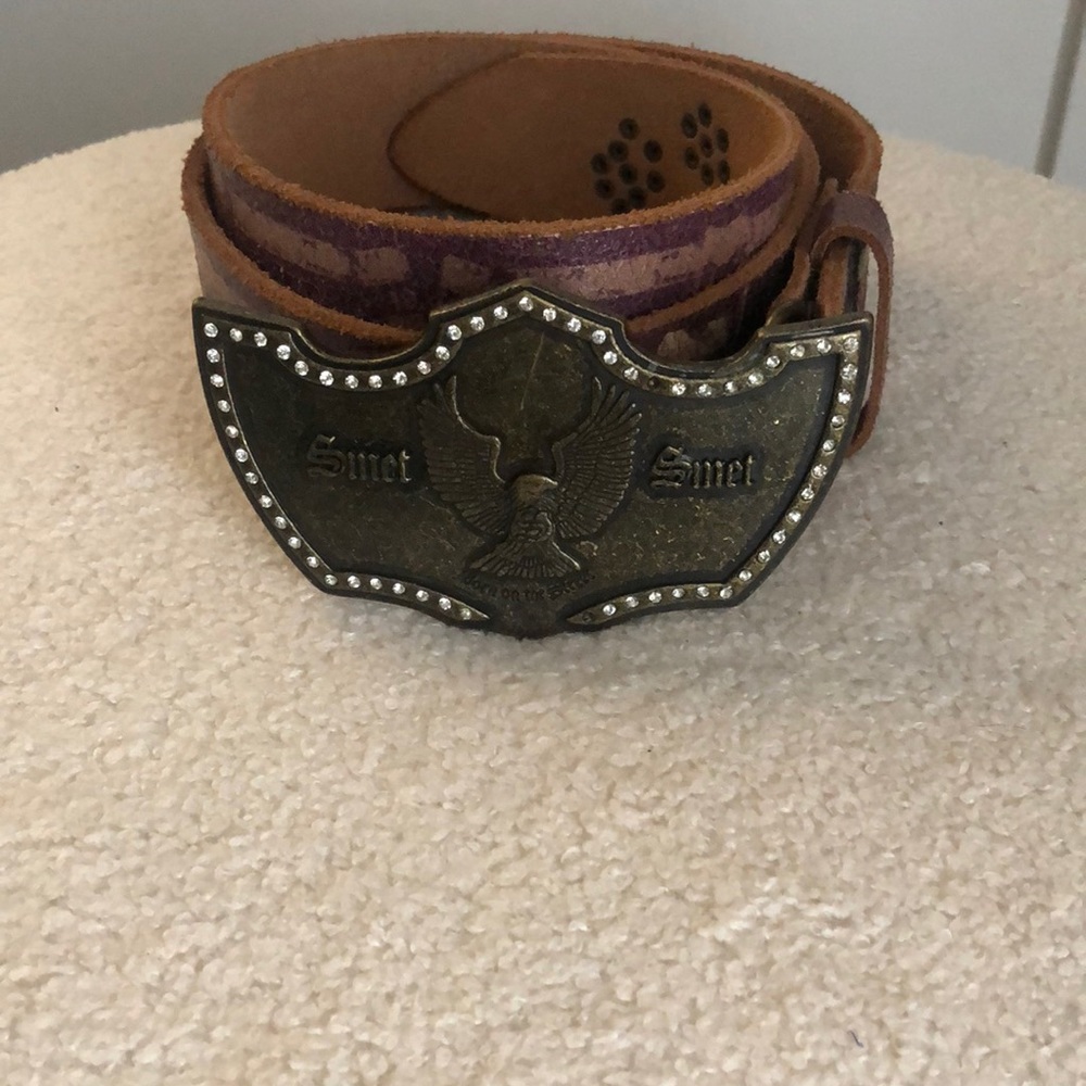 SMET Leather Belt with large buckle size “s”